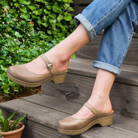 Dansko Shoes - Dansko Size 9.5/40 Tan Bria Burnished Nubuck  Leather Mule Mary Jane D2-3